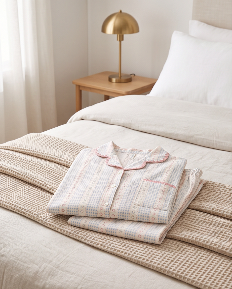 2-in-1 Embroidered Pajama Set (Daisy)